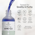 AHK-Cu ingredients: AHK-Cu, GHK-Cu, and purified water